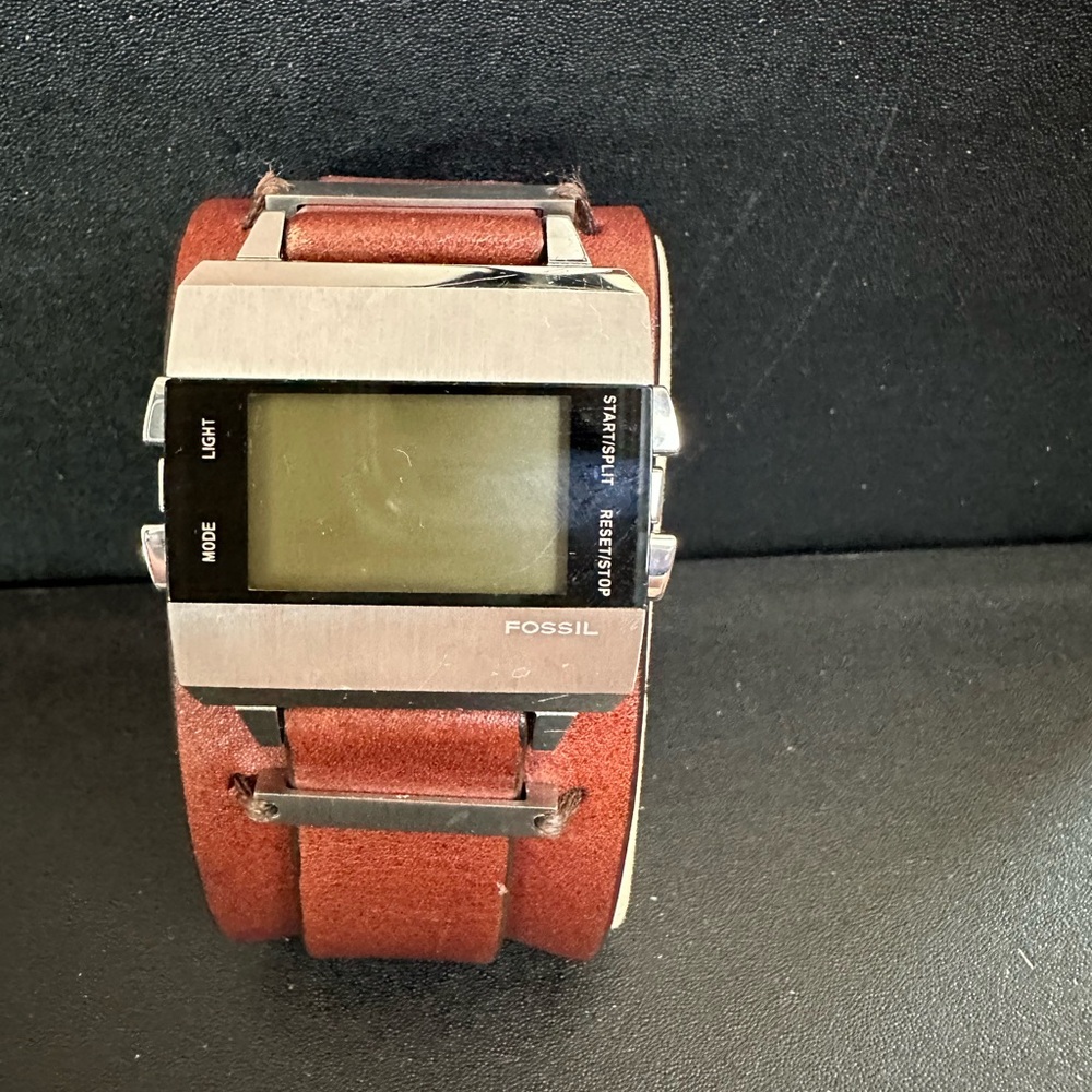 Fossil Brown and Silver Smartwatch with Advanced Features